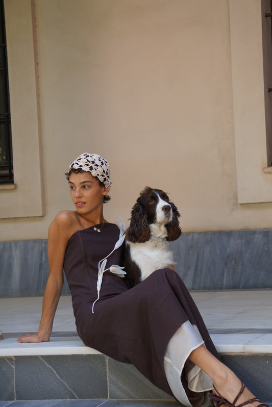 Gorro "La Flor" Beige