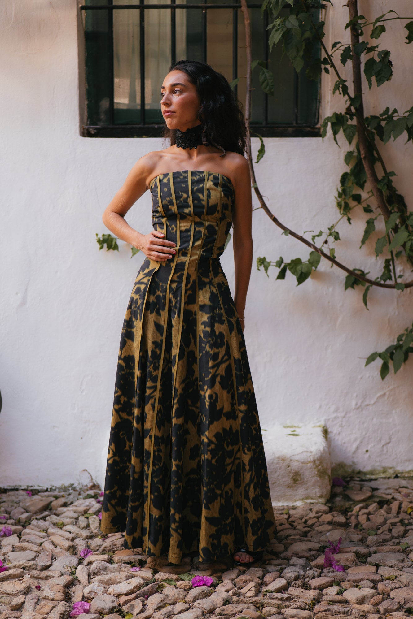 Vestido Camila Verde y Negro