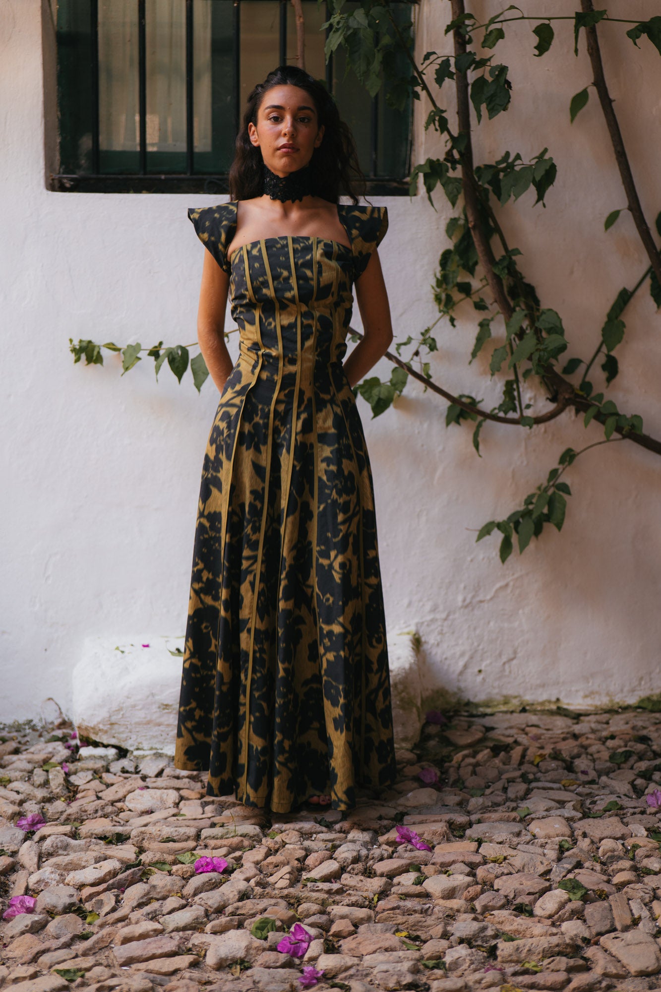Vestido Camila Verde y Negro