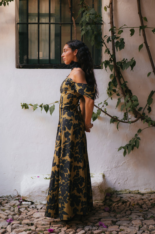 Vestido Camila Verde y Negro