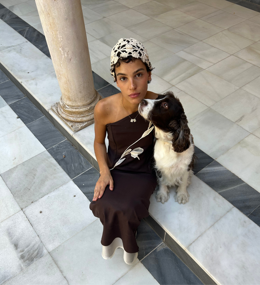 Gorro "La Flor" Beige