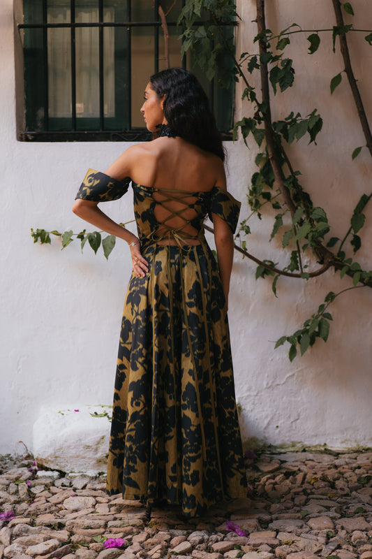 Vestido Camila Verde y Negro