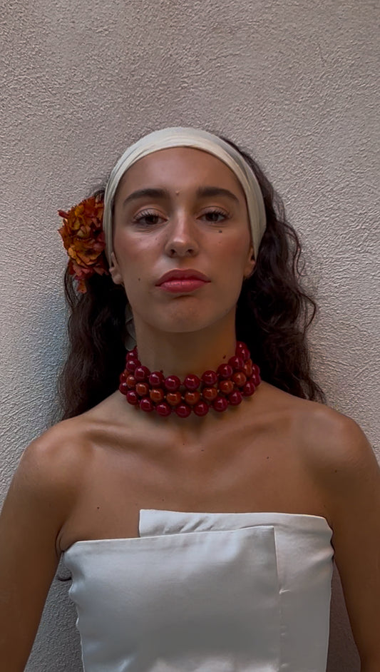 Collar Bolas Terracota